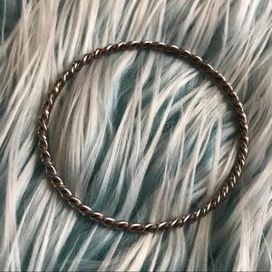 Twisted Silver Bangle